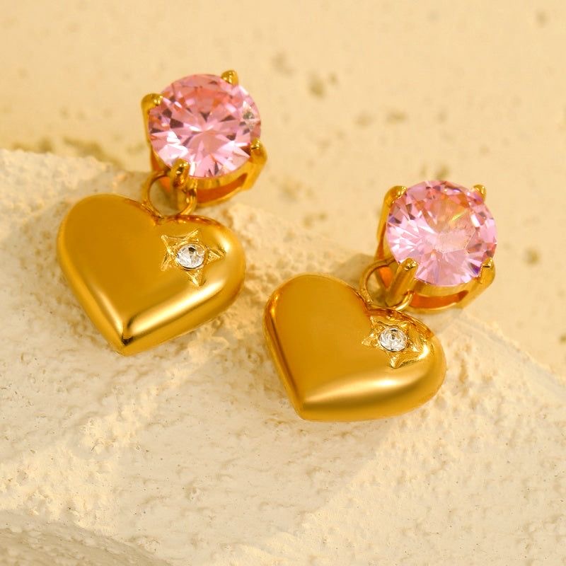 Pink Heart Earrings