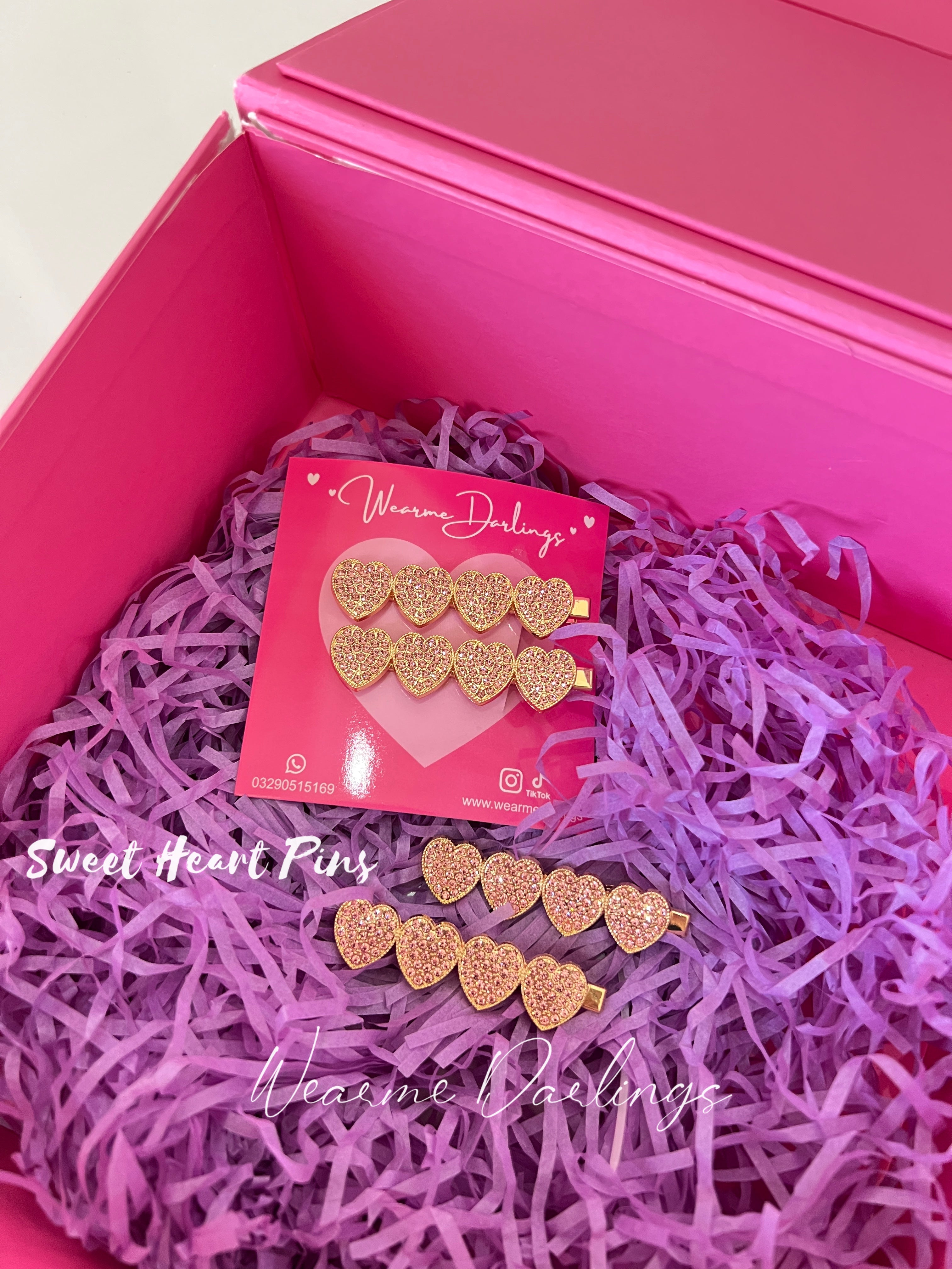 Sweet Heart Hair Pins