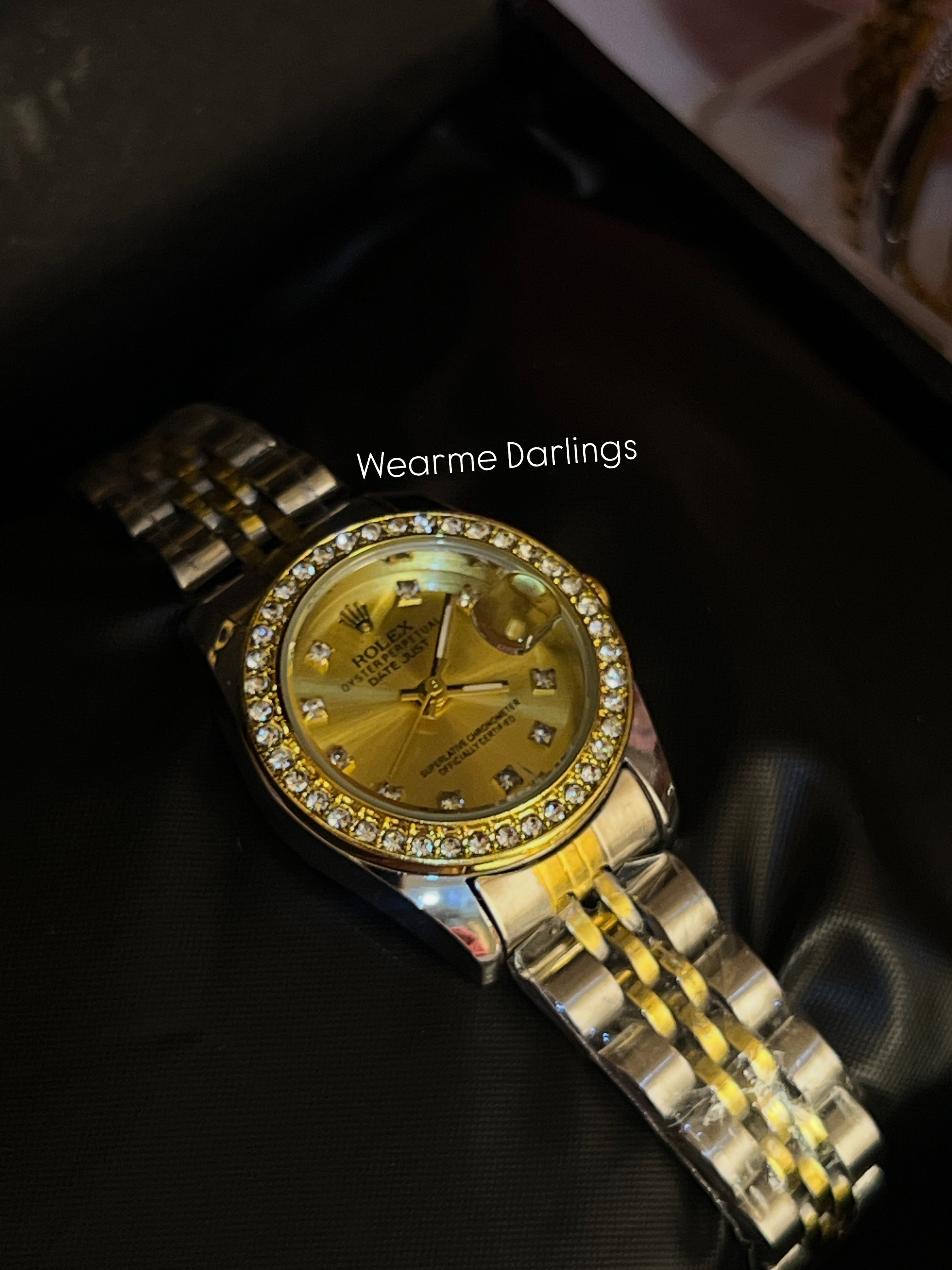 Golden Dial With Stones